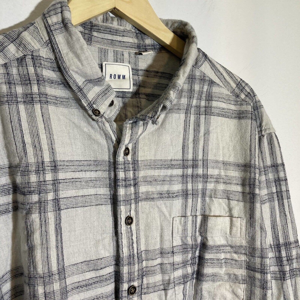 ROWM Mens Size 2XB Long Sleeve‎ Button Down Flannel Cotton Shirt